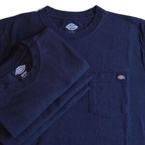 Set of 4 Dickies Heavyweight Short Sleeve Pocket T-shirt M Navy Blue - Lot 2